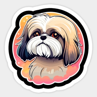 Shih Tzu Dog Illustration Sticker